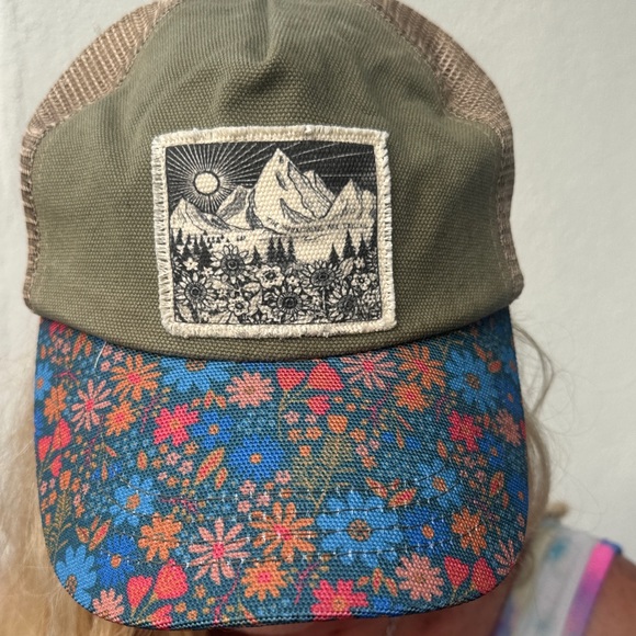 NATURAL LIFE Accessories - NATURAL LIFE Floral Cap with Blue and Orange Accents